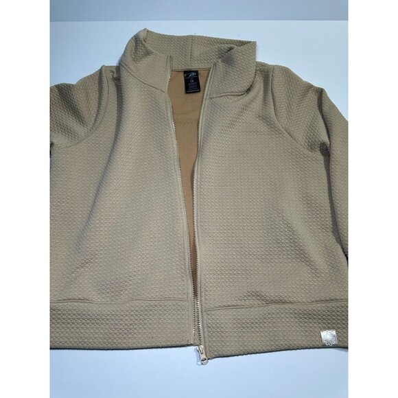 Pro Player Women’s Zip Up Athletic Sweater Tan Long Sleeve Jacket Size 1X - Picture 3 of 7